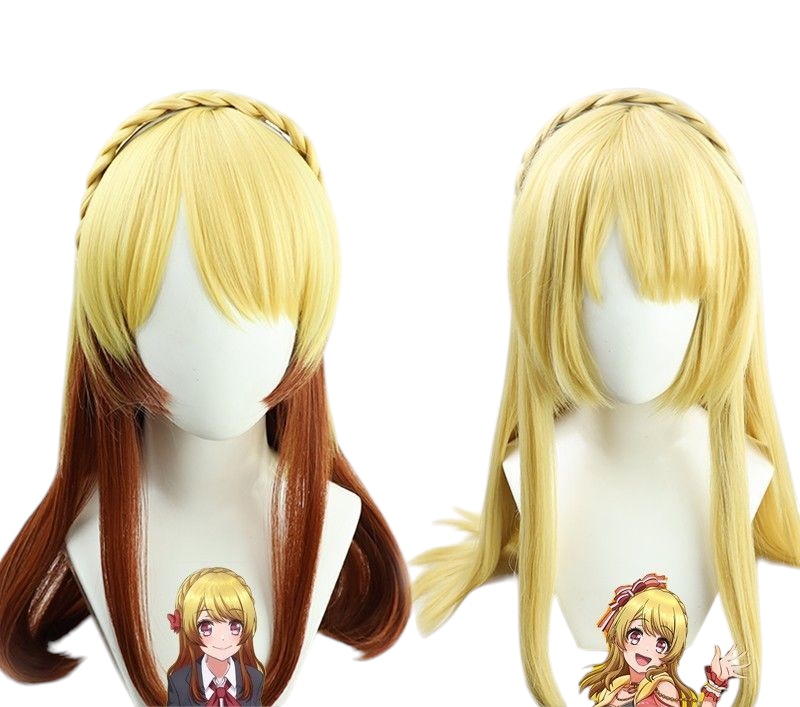 Wheat Rinku Aimoto Cosplay Wig - D4DJ Happy Around! (Orange/Brown Loops) (FEVERCOS)