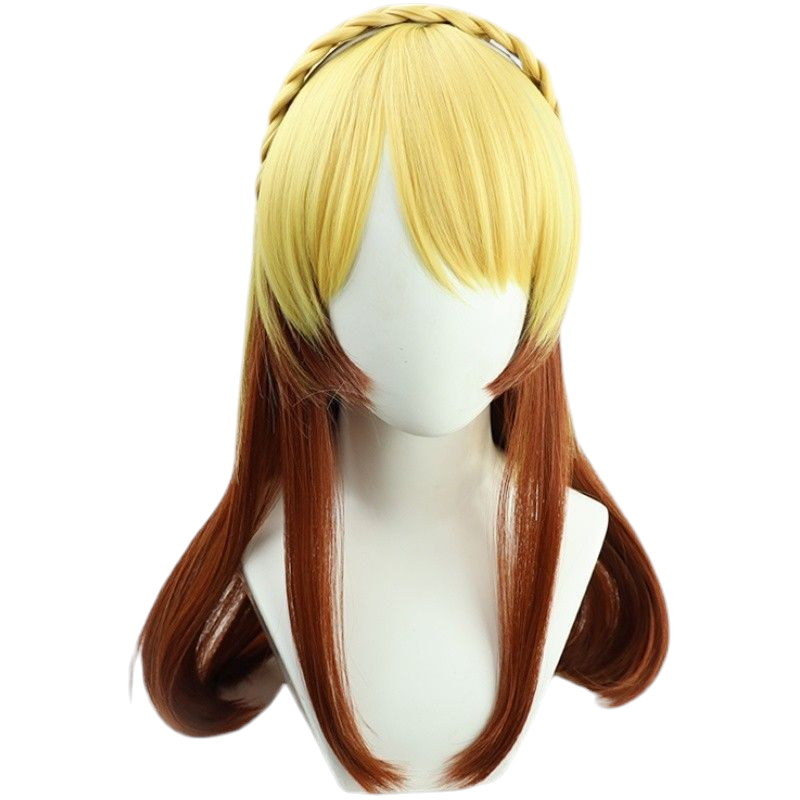 Saddle Brown Rinku Aimoto Cosplay Wig - D4DJ Happy Around! (Orange/Brown Loops) (FEVERCOS)