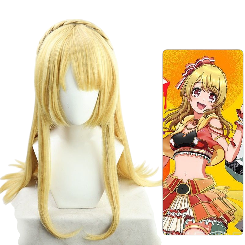 Wheat Rinku Aimoto Cosplay Wig - D4DJ Happy Around! (Orange/Brown Loops) (FEVERCOS)