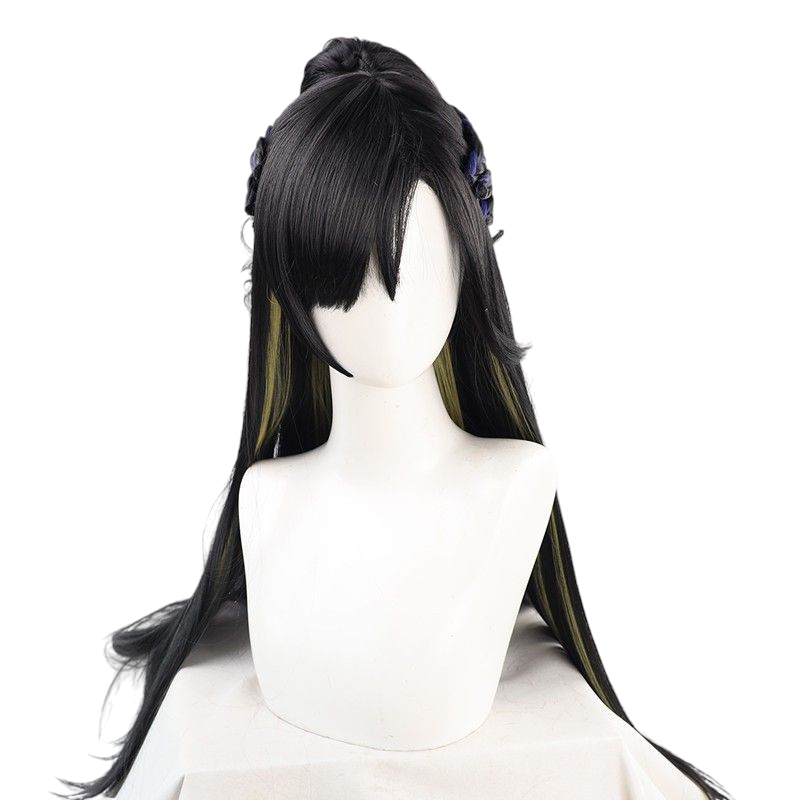 White Smoke Tsubaki Aoyagi Cosplay Wig - D4DJ RONDO (Black) (FEVERCOS)