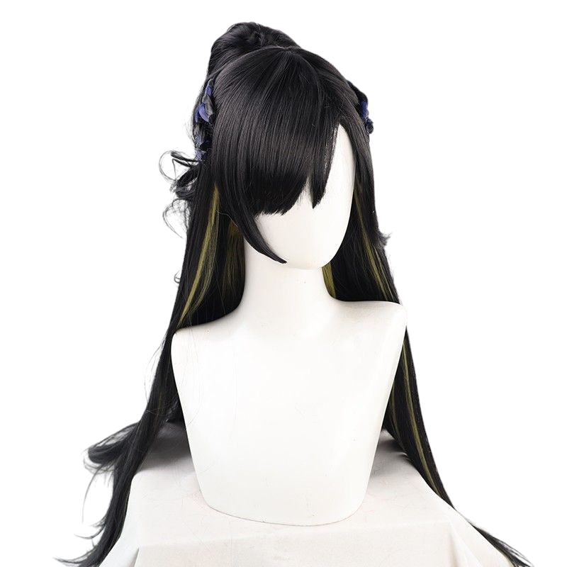 White Smoke Tsubaki Aoyagi Cosplay Wig - D4DJ RONDO (Black) (FEVERCOS)