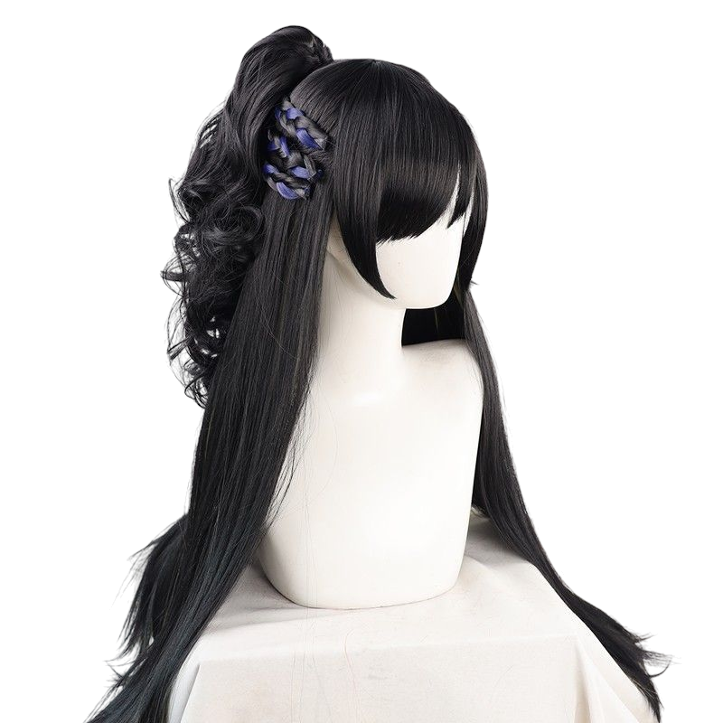 Dark Slate Gray Tsubaki Aoyagi Cosplay Wig - D4DJ RONDO (Black) (FEVERCOS)
