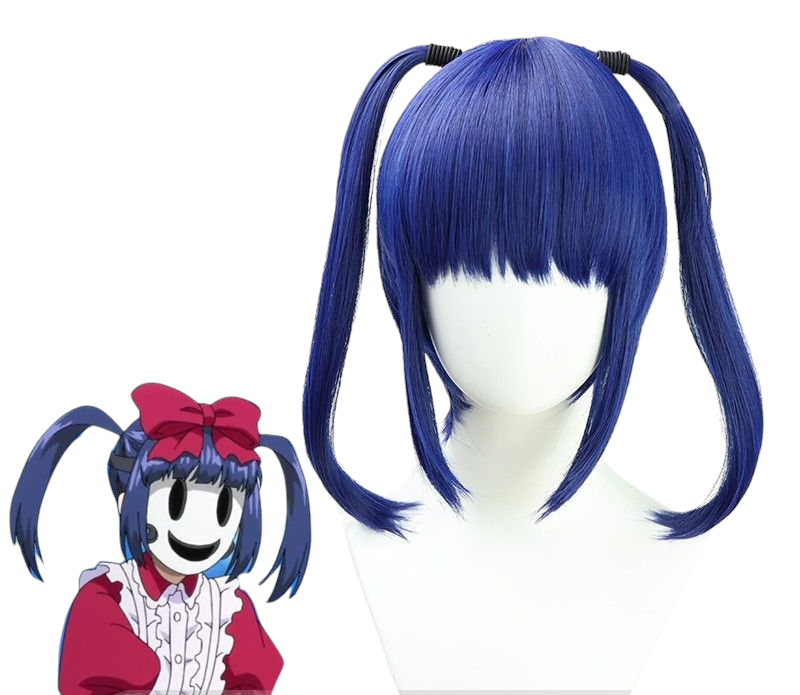 Light Gray Ein Cosplay Wig - High-Rise Invasion (Dark Blue Braids) (FEVERCOS)