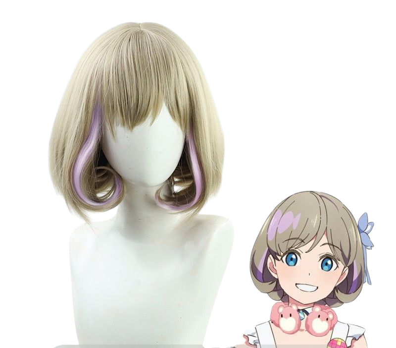 Light Gray Keke Tang Cosplay Wig - Love Live! Superstar!! (Ash Beige Bob) (FEVERCOS)