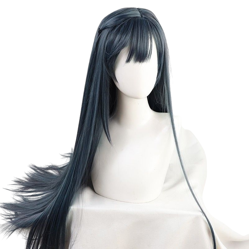 Light Gray Setsuna Yuki (Nana) Cosplay Wig - Love Live! Nijigasaki (Black Hime Cut) (FEVERCOS)