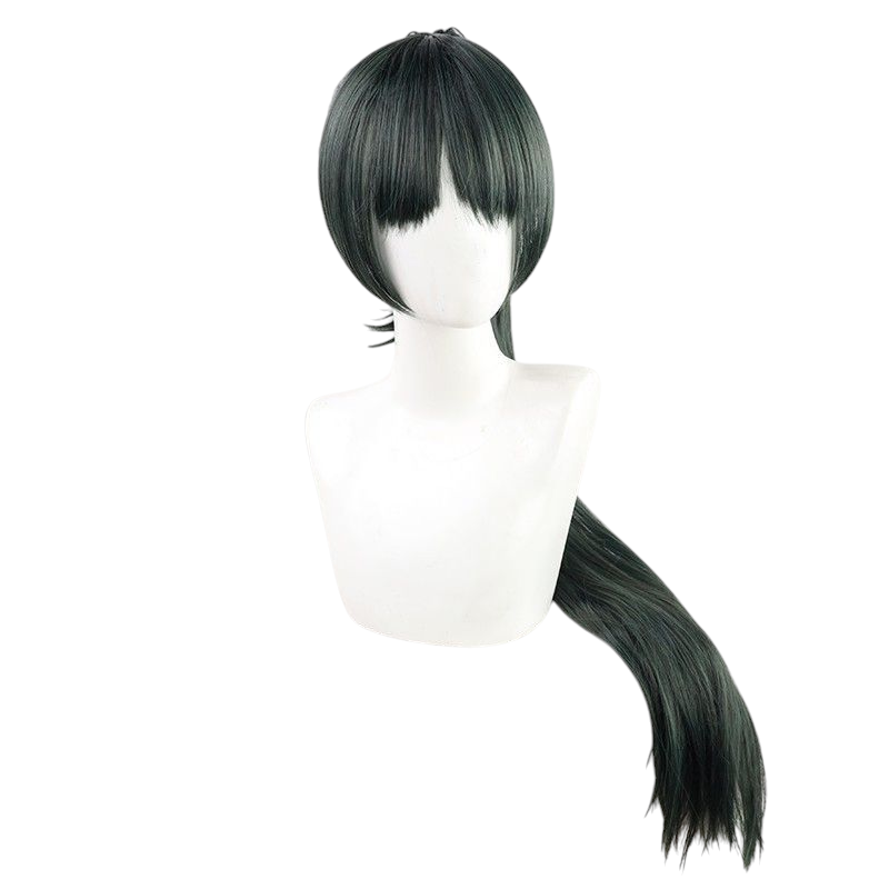 White Smoke Ren Hazuki Cosplay Wig - Love Live! Superstar!! (Dark Green Ponytail) (FEVERCOS)