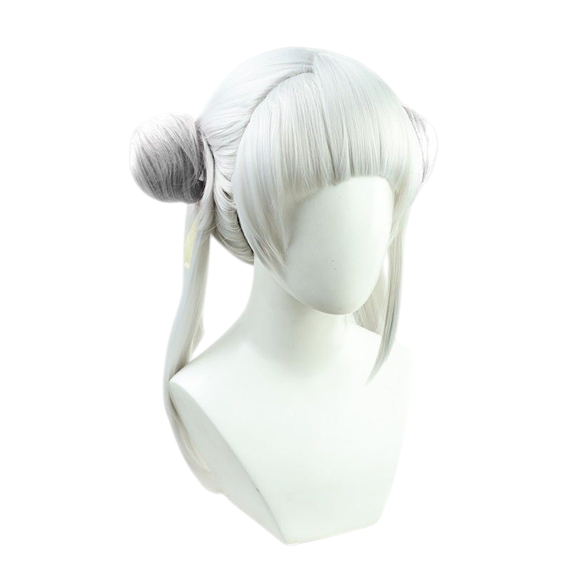 Light Gray Chisato Arashi Cosplay Wig - Love Live! Superstar!! (White Buns) (FEVERCOS)