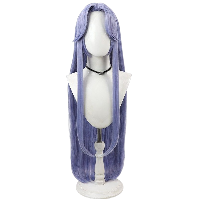 Light Gray Da Qiao "Beloved Floral Wedding" (520 Skin) Cosplay Wig - Honor of Kings (Blue Wavy) (FEVERCOS)