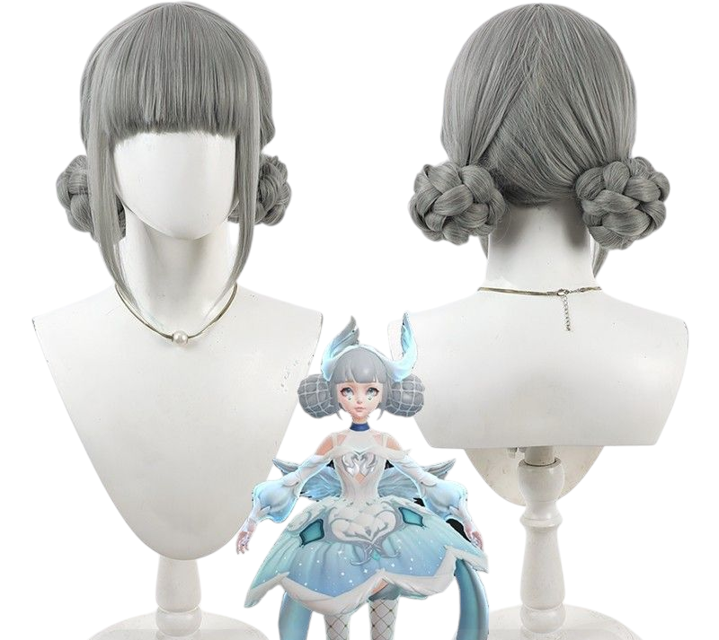 Light Gray Xiao Qiao "Swan Dream" (Honor Crystal) Cosplay Wig - Honor of Kings (greyUpdo) (FEVERCOS)