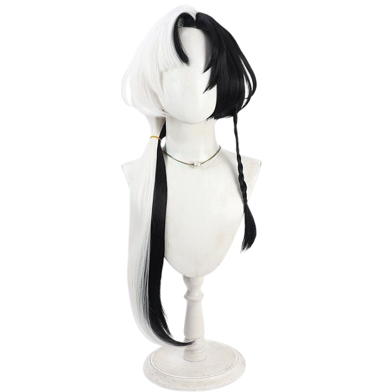 Black Kongkong Er (Legendary Thief) Cosplay Wig - Honor of Kings (Black/White Split) (FEVERCOS)
