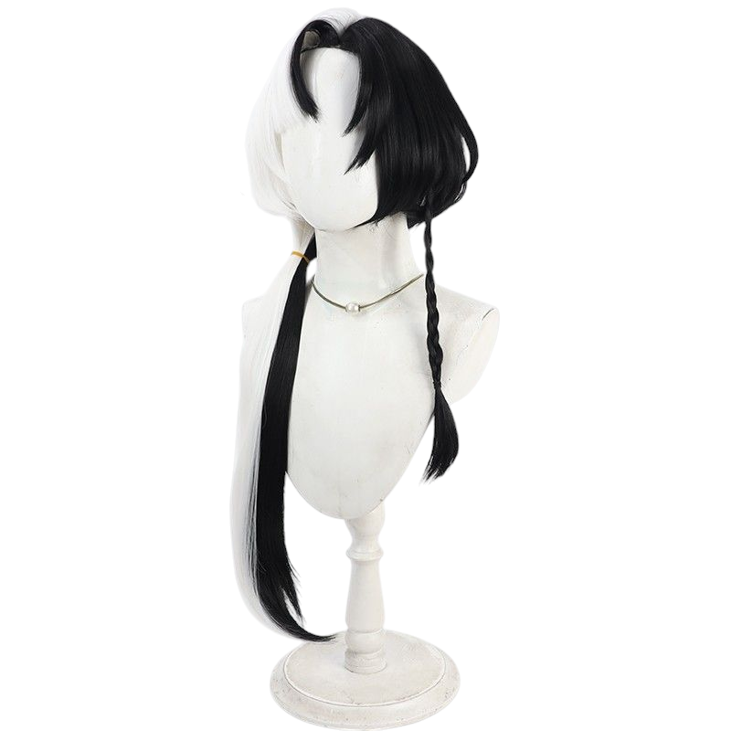 Black Kongkong Er (Legendary Thief) Cosplay Wig - Honor of Kings (Black/White Split) (FEVERCOS)