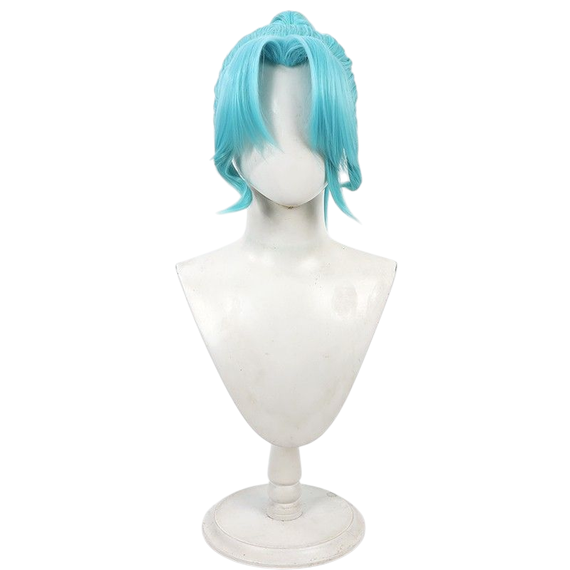 Light Gray Allain "Snowfall White Wolf" Cosplay Wig - Honor of Kings (White Ponytail) (FEVERCOS)
