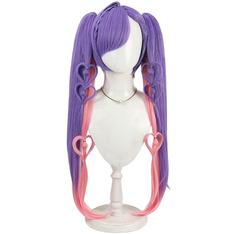 Rosy Brown Angela "Kuromi's Heart" Cosplay Wig - Honor of Kings (Black/Purple Pigtails) (FEVERCOS)