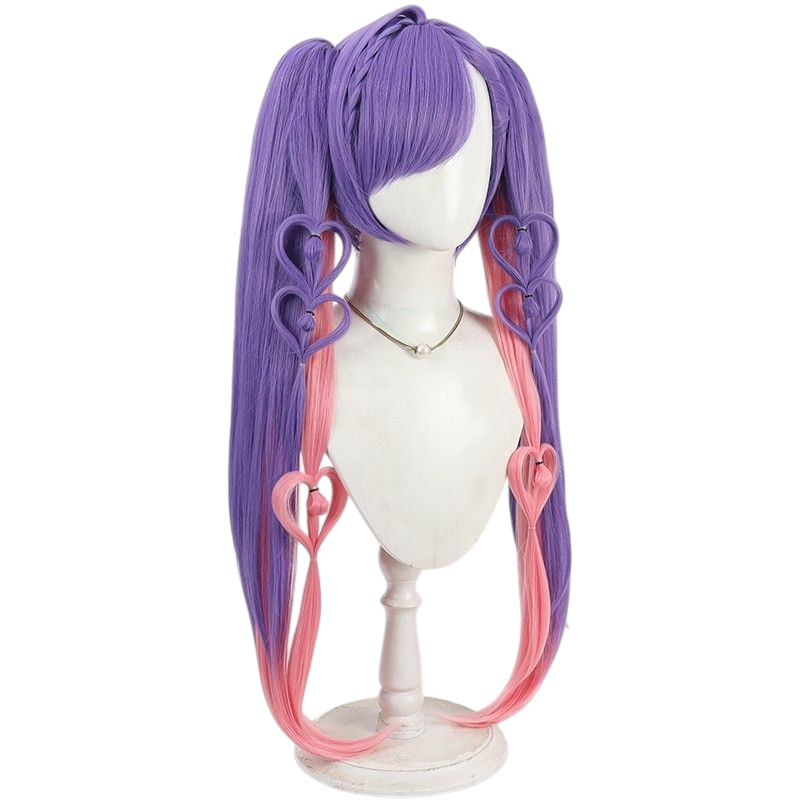 Rosy Brown Angela "Kuromi's Heart" Cosplay Wig - Honor of Kings (Black/Purple Pigtails) (FEVERCOS)