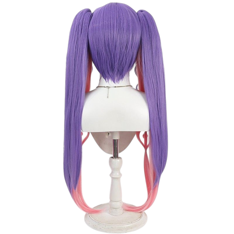 Light Slate Gray Angela "Kuromi's Heart" Cosplay Wig - Honor of Kings (Black/Purple Pigtails) (FEVERCOS)