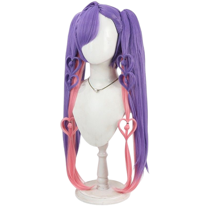 Rosy Brown Angela "Kuromi's Heart" Cosplay Wig - Honor of Kings (Black/Purple Pigtails) (FEVERCOS)