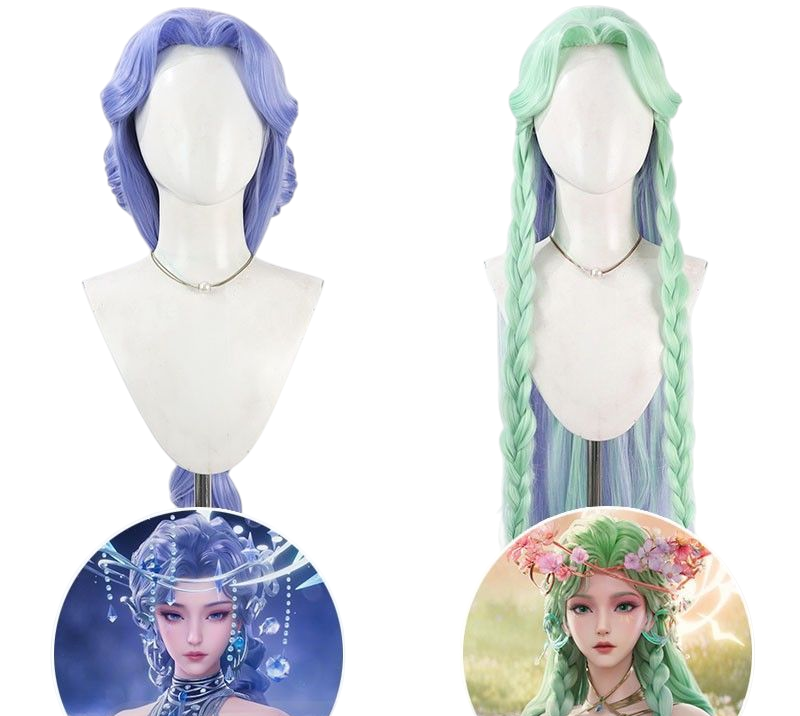Light Gray Diao Chan "Dreamy Flower" Cosplay Wig - Honor of Kings (Multi-Color Updo) (FEVERCOS)