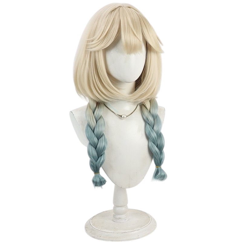Light Gray Yao "Cinnamoroll" Cosplay Wig - Honor of Kings (White/Blue Braids) (FEVERCOS)