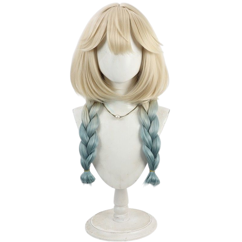 Light Gray Yao "Cinnamoroll" Cosplay Wig - Honor of Kings (White/Blue Braids) (FEVERCOS)