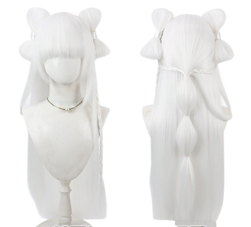 Light Gray Xi Shi "Endless Longing" Cosplay Wig - Honor of Kings (Cornrow Texture) (FEVERCOS)