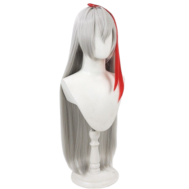 Light Gray Ying (Shadow/New Hero) Cosplay Wig - Honor of Kings (Silver/Red Highlights) (FEVERCOS)