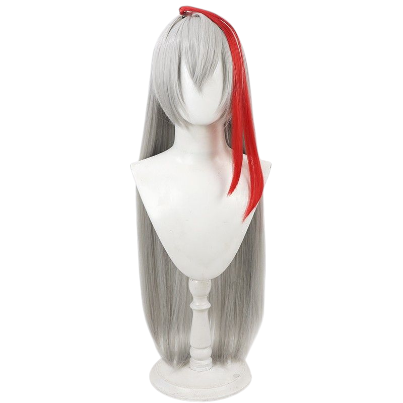 Light Gray Ying (Shadow/New Hero) Cosplay Wig - Honor of Kings (Silver/Red Highlights) (FEVERCOS)