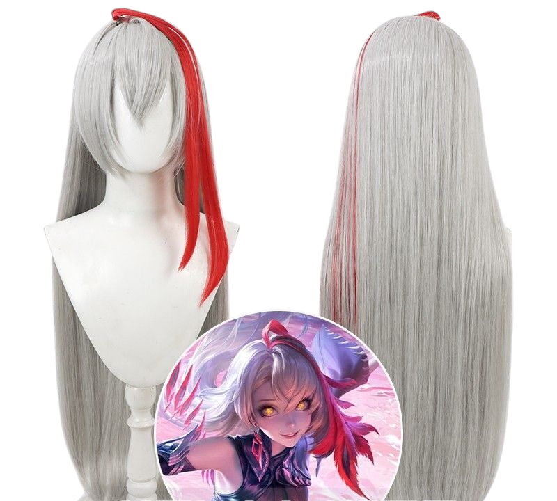 Gray Ying (Shadow/New Hero) Cosplay Wig - Honor of Kings (Silver/Red Highlights) (FEVERCOS)