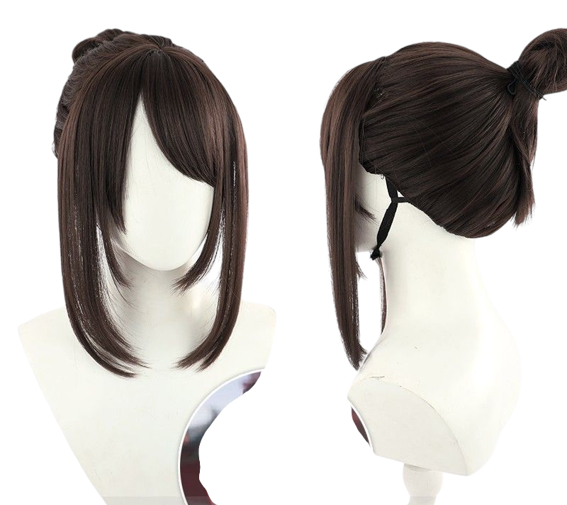 Dark Slate Gray Otsu (Miyamoto's Lover) Cosplay Wig - Honor of Kings (Brown Updo) (FEVERCOS)