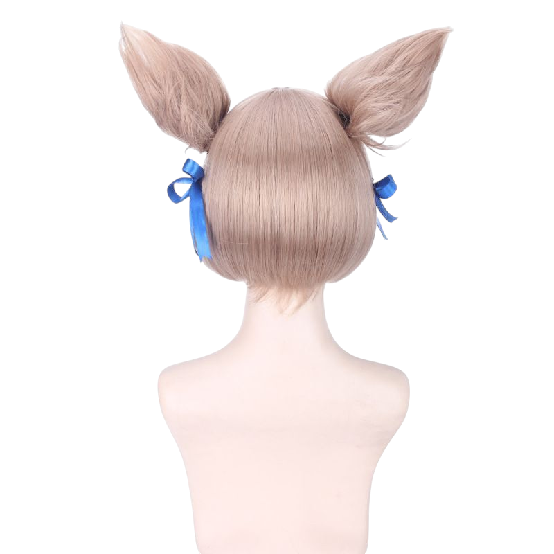 Light Gray Felix Argyle (Ferris) Cosplay Wig - Re:Zero (Flaxen/Brown + Ears) (FEVERCOS)