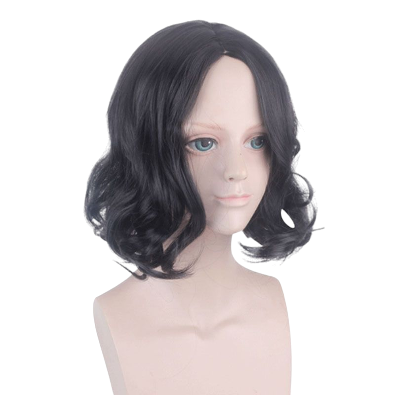 Dark Slate Gray Severus Snape Cosplay Wig - Harry Potter (Black Mid-Length) (FEVERCOS)