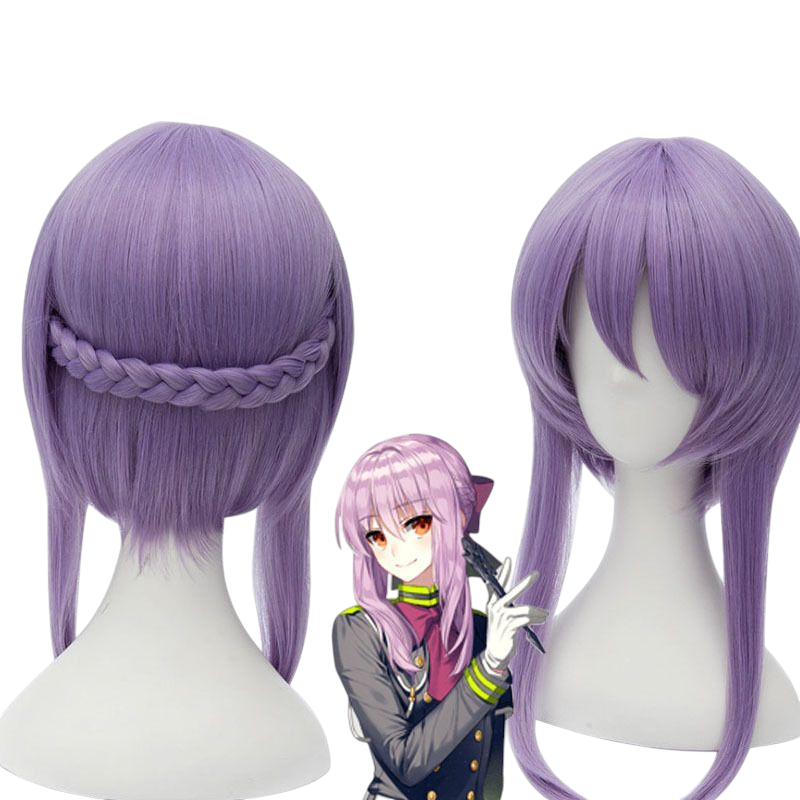 Light Slate Gray Shinoa Hiragi Cosplay Wig - Seraph of the End (Purple Braids) (FEVERCOS)