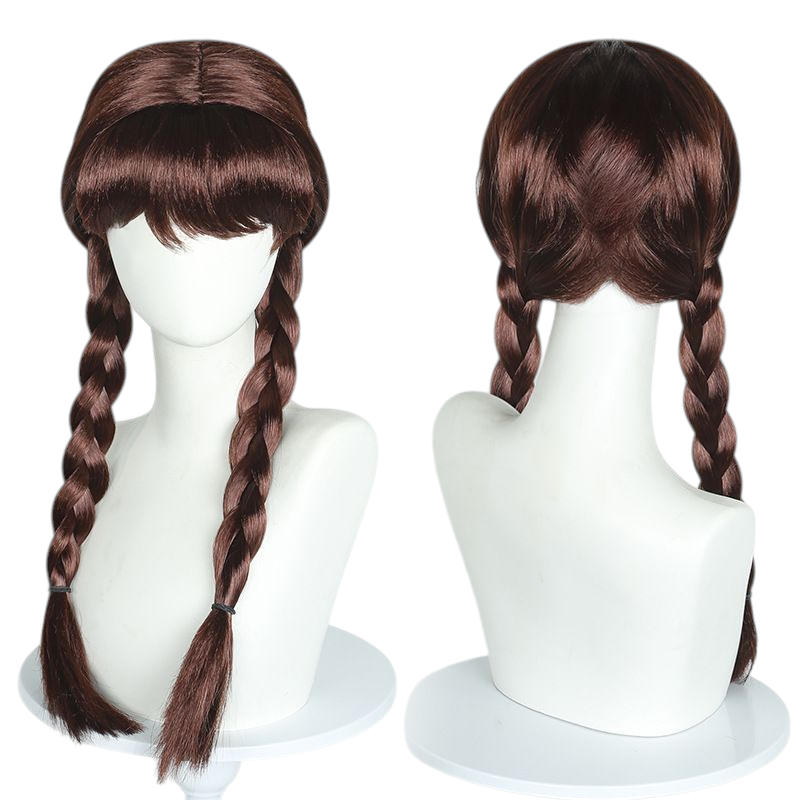 Lavender Wednesday Addams Cosplay Wig - The Addams Family (Black Braids) (FEVERCOS)