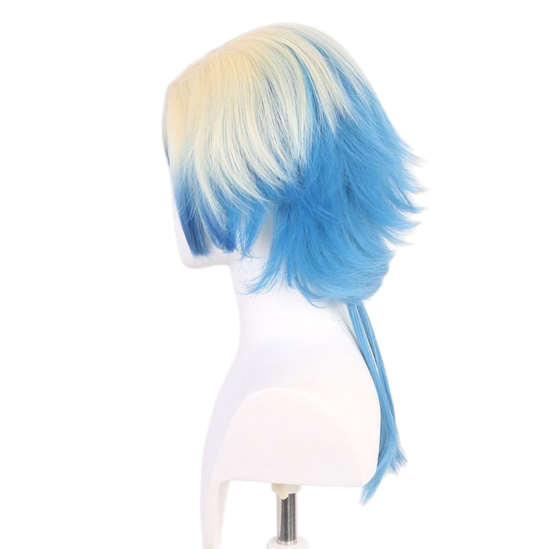 Steel Blue Michael Kaiser Cosplay Wig - Blue Lock (Blonde/Blue Gradient Mullet) (FEVERCOS)