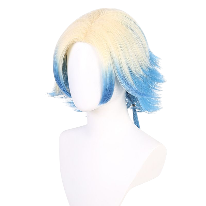 White Smoke Michael Kaiser Cosplay Wig - Blue Lock (Blonde/Blue Gradient Mullet) (FEVERCOS)
