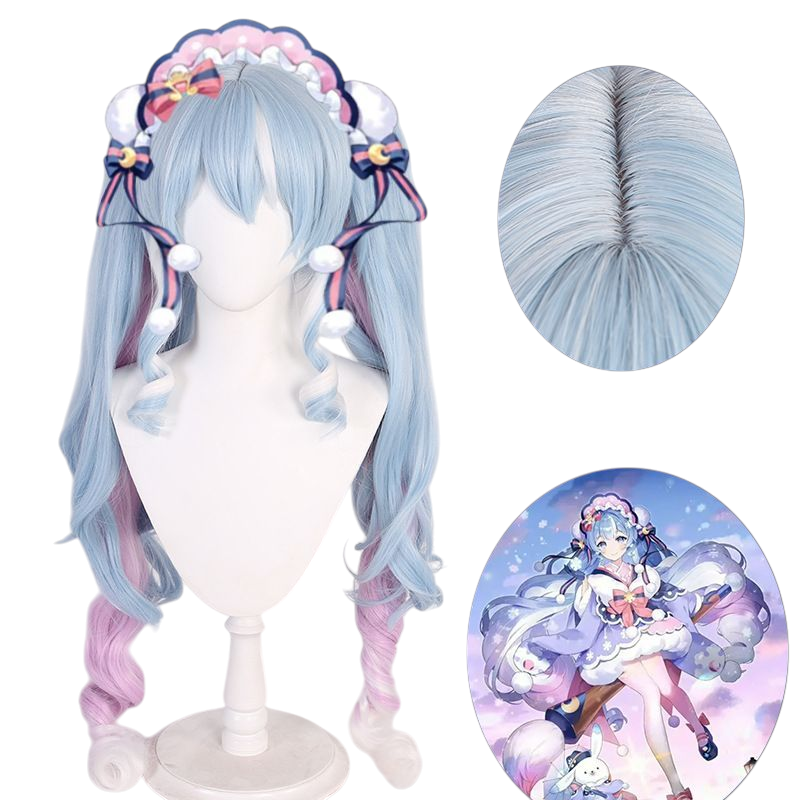 Light Gray Snow Miku 2023 (Serene Winter) Cosplay Wig - Vocaloid (Pastel Gradient) (FEVERCOS)