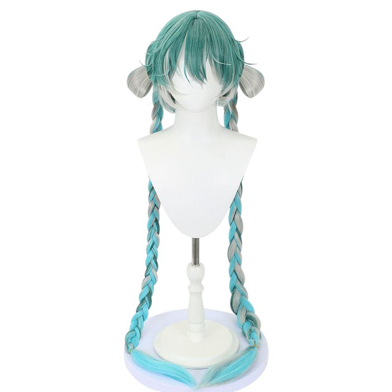 Lavender Hatsune Miku "Little Zombie" (Jiangshi) Cosplay Wig - Vocaloid (Teal Twin Tails) (FEVERCOS)