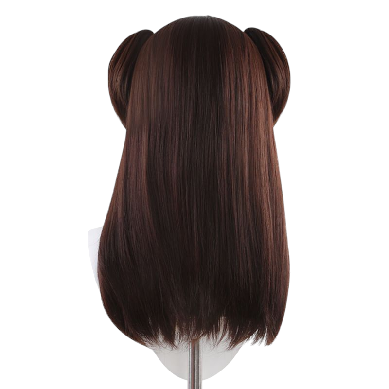 Dark Slate Gray Nagomi Wahira Cosplay Wig - Akiba Maid War (Brown Twin Tails) (FEVERCOS)