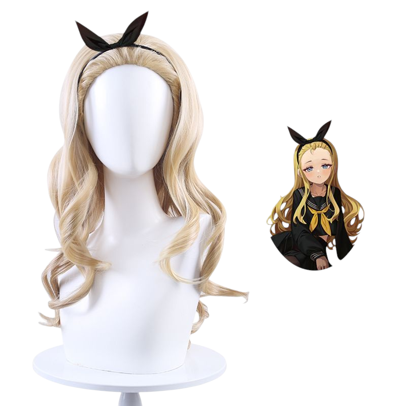 Light Gray Kurumi (Walnut) Cosplay Wig - Lycoris Recoil (Blonde Messy) (FEVERCOS)