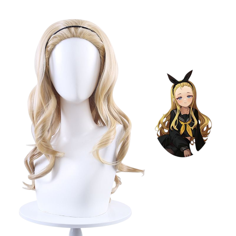Light Gray Kurumi (Walnut) Cosplay Wig - Lycoris Recoil (Blonde Messy) (FEVERCOS)