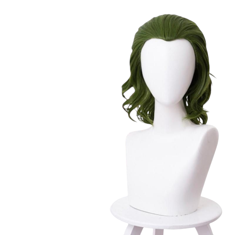 Dark Slate Gray Joker (Arthur Fleck) Cosplay Wig - 2019 Movie (Green Curly) (FEVERCOS)