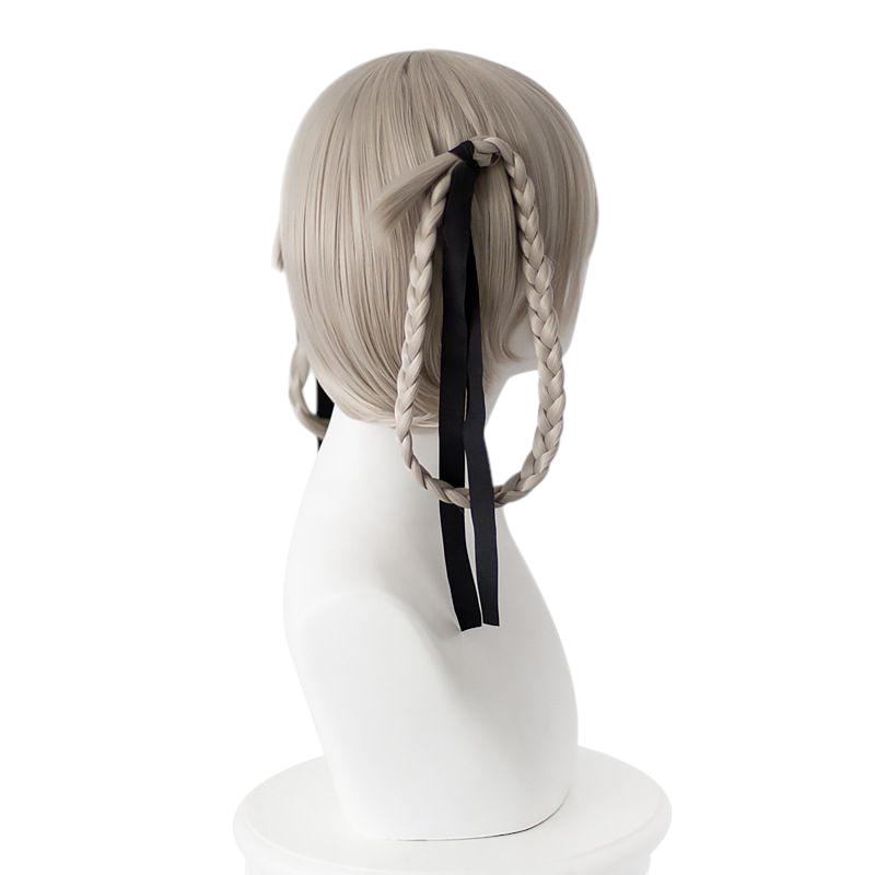 Light Gray Kirari Momobami Cosplay Wig - Kakegurui (Grey Braided Loops) (FEVERCOS)
