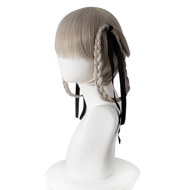 Light Gray Kirari Momobami Cosplay Wig - Kakegurui (Grey Braided Loops) (FEVERCOS)
