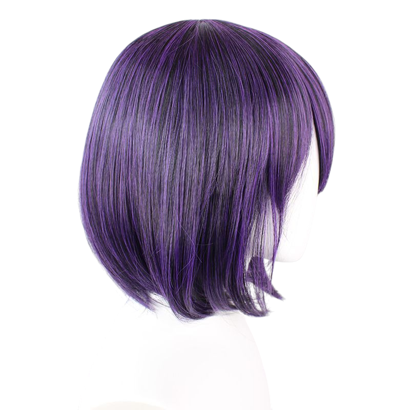 Dark Slate Blue Midari Ikishima Cosplay Wig - Kakegurui (Black/Purple Bob) (FEVERCOS)