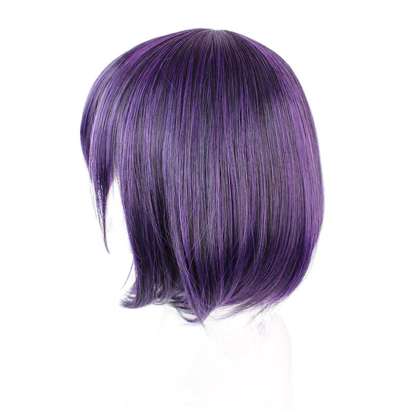 Dim Gray Midari Ikishima Cosplay Wig - Kakegurui (Black/Purple Bob) (FEVERCOS)