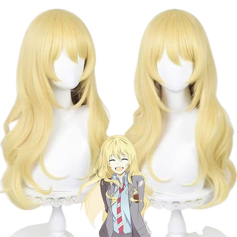 Wheat Kaori Miyazono Cosplay Wig - Your Lie in April (Long Wavy Blonde) (FEVERCOS)