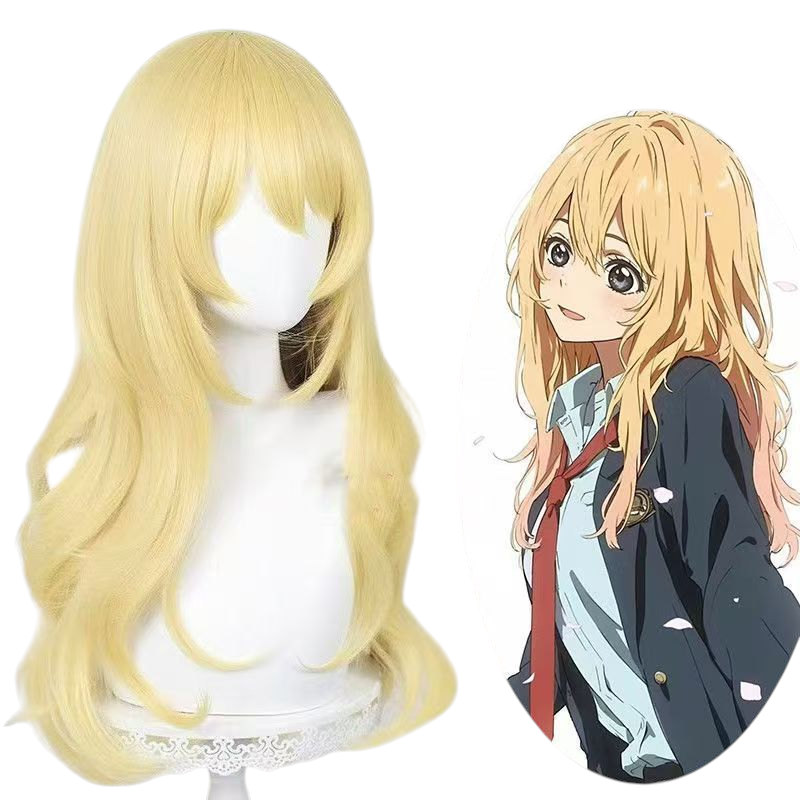 Wheat Kaori Miyazono Cosplay Wig - Your Lie in April (Long Wavy Blonde) (FEVERCOS)