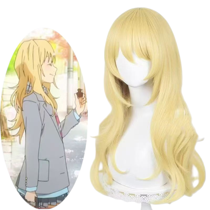 Wheat Kaori Miyazono Cosplay Wig - Your Lie in April (Long Wavy Blonde) (FEVERCOS)