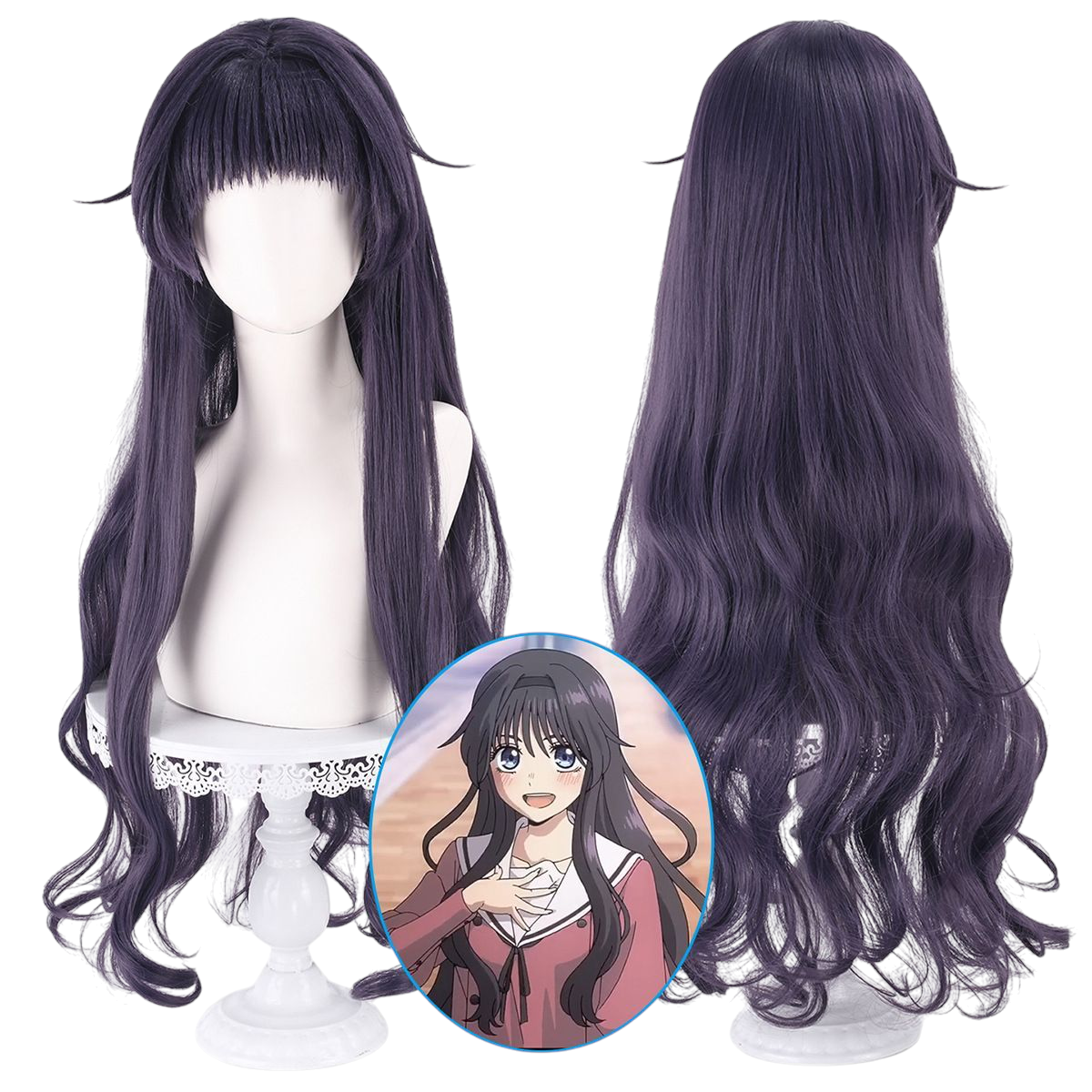 Dark Slate Gray Kaoruko Waguri Cosplay Wig - The Fragrant Flower Blooms with Dignity (Blonde) (FEVERCOS)