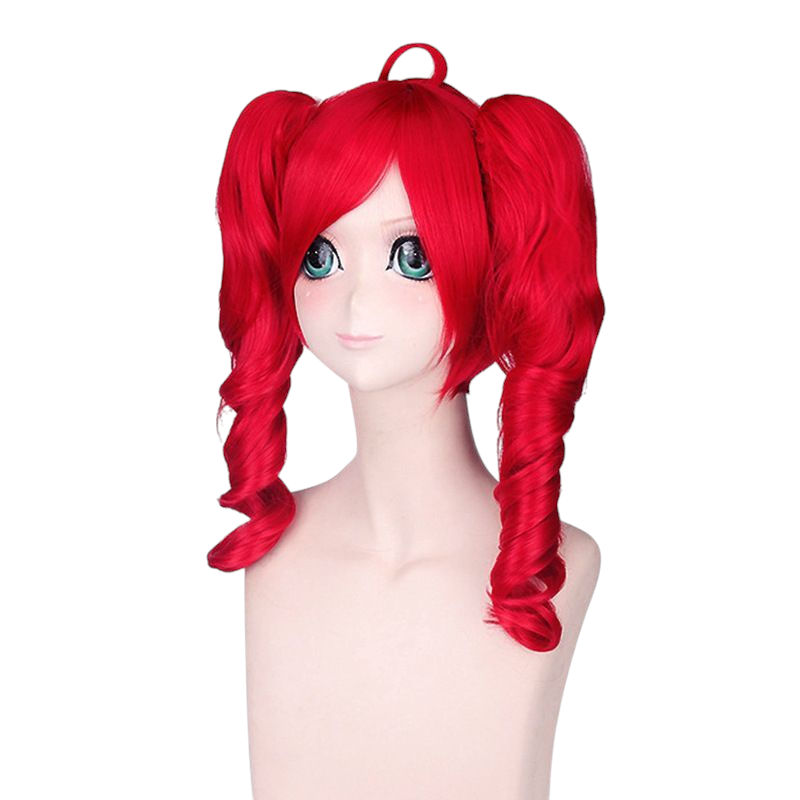 Firebrick Kasane Teto Cosplay Wig - UTAU / SynthV (Red Drill Twin Tails) (FEVERCOS) Vocaloid