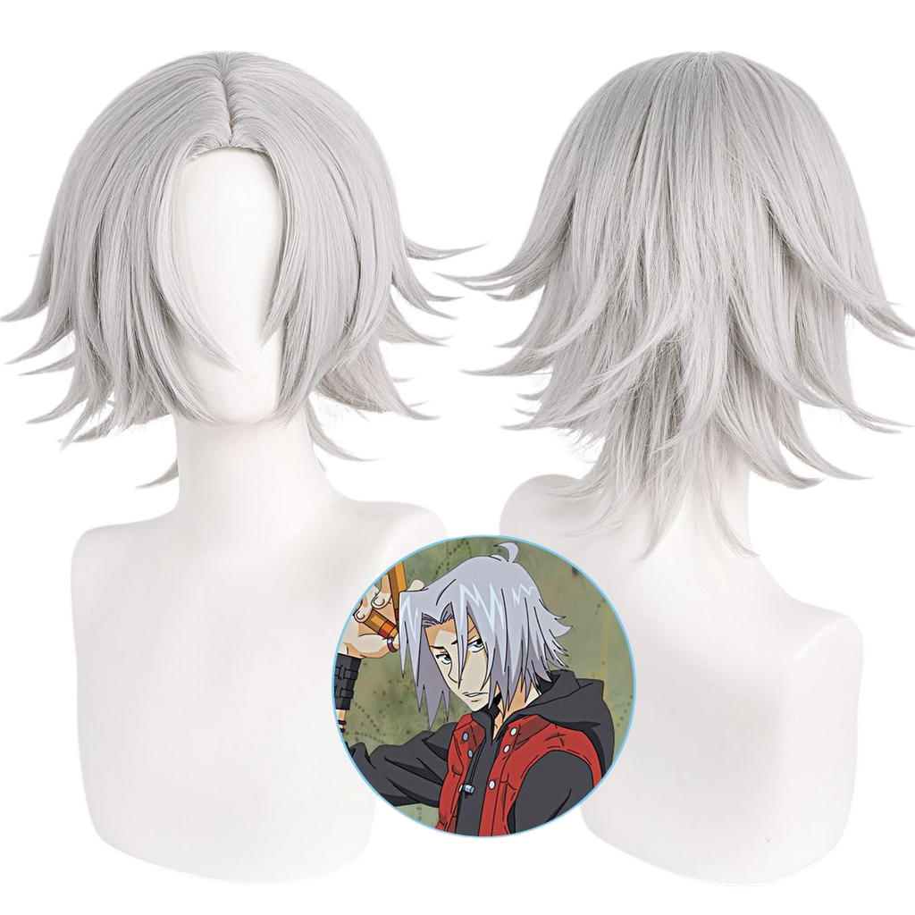 Light Gray Hayato Gokudera Cosplay Wig - Katekyo Hitman Reborn! (Silver Grey) (FEVERCOS)